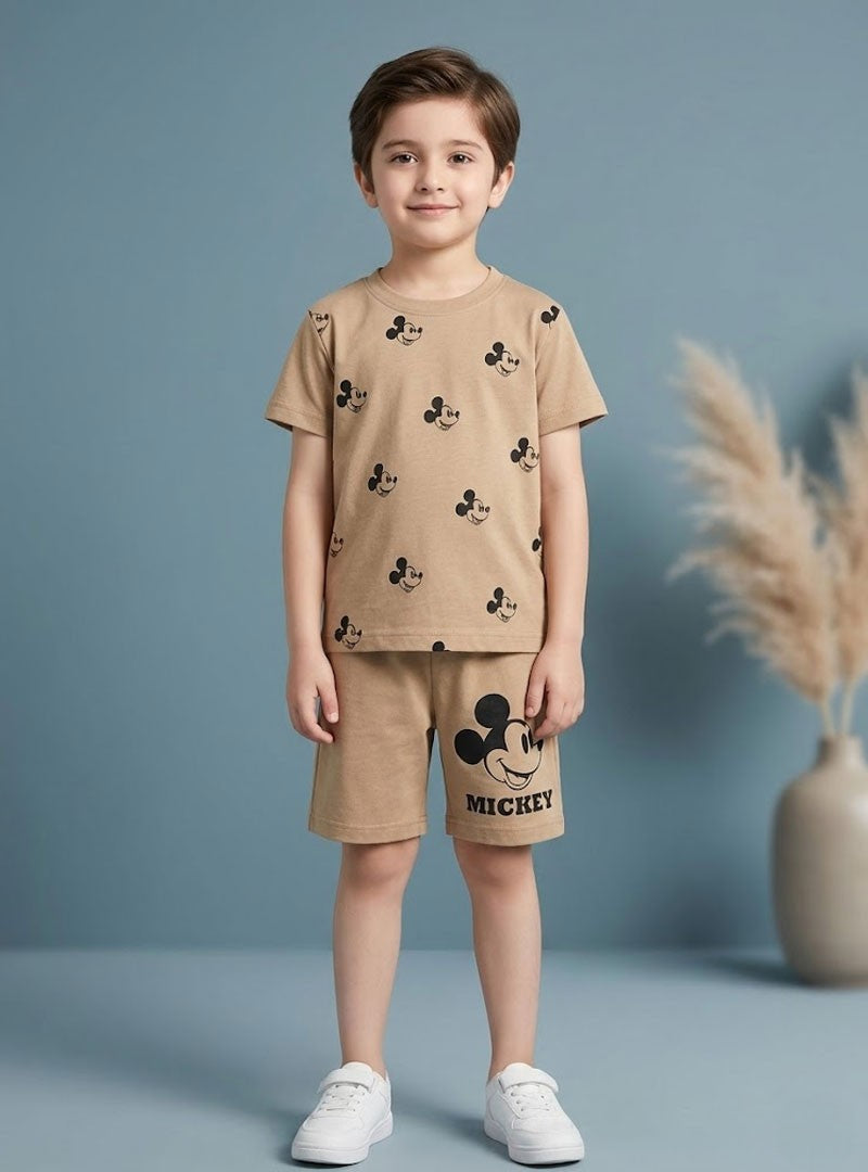 Mickey Print Boys Summer Set