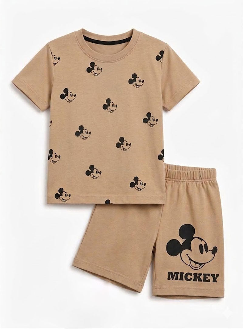 Mickey Print Boys Summer Set