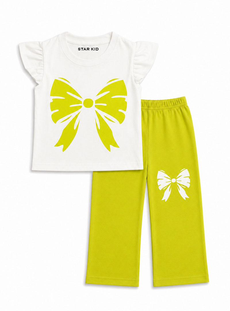 Girls Neon Bow Co Ord Set