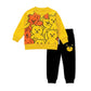 Cute Teddy Bear Kids Tracksuit – Yellow & Black