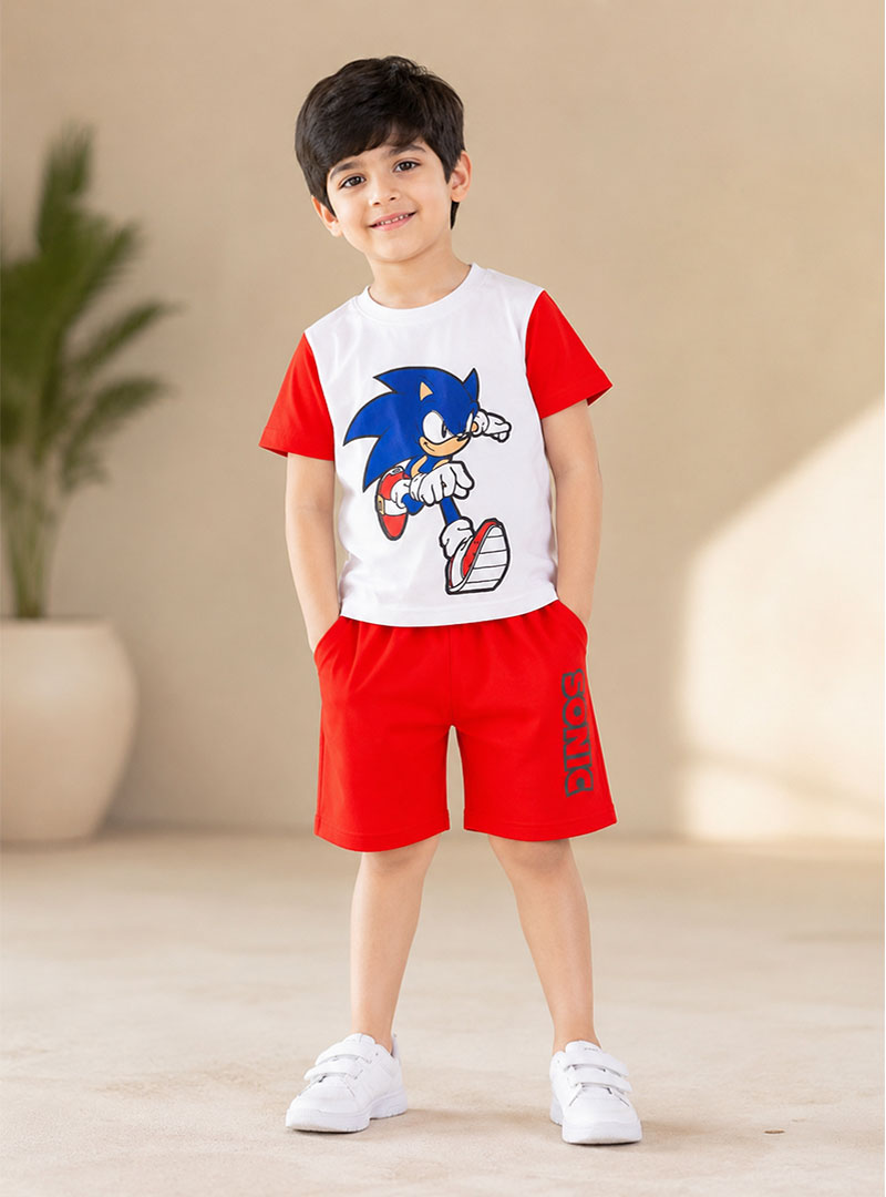 Red & White Sonic Cartoon Short Set
