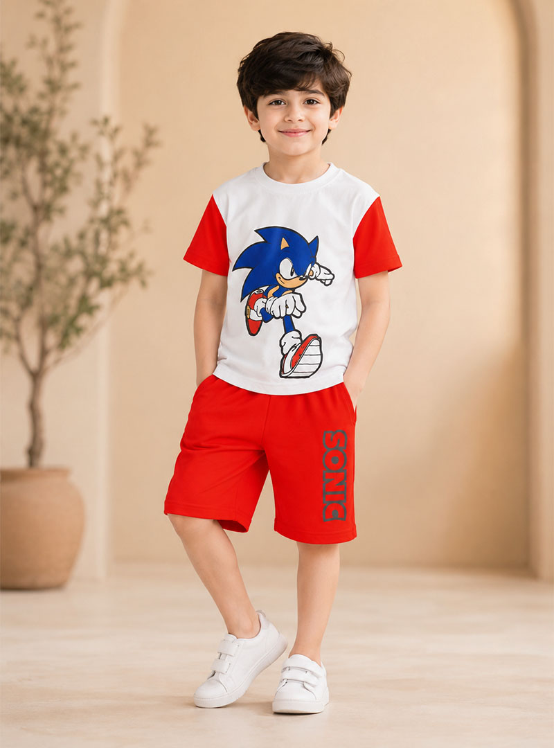 Red & White Sonic Cartoon Short Set