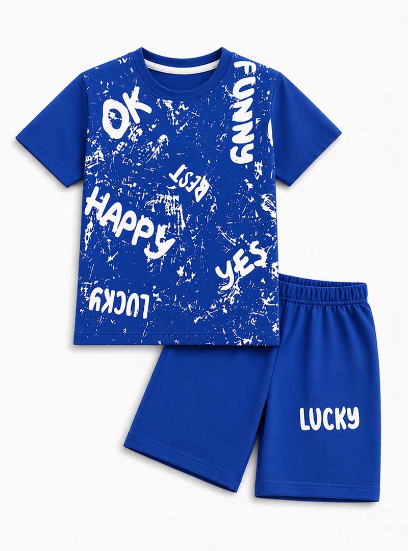 Lucky Graffiti Print Boys Summer Set