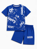 Lucky Graffiti Print Boys Summer Set