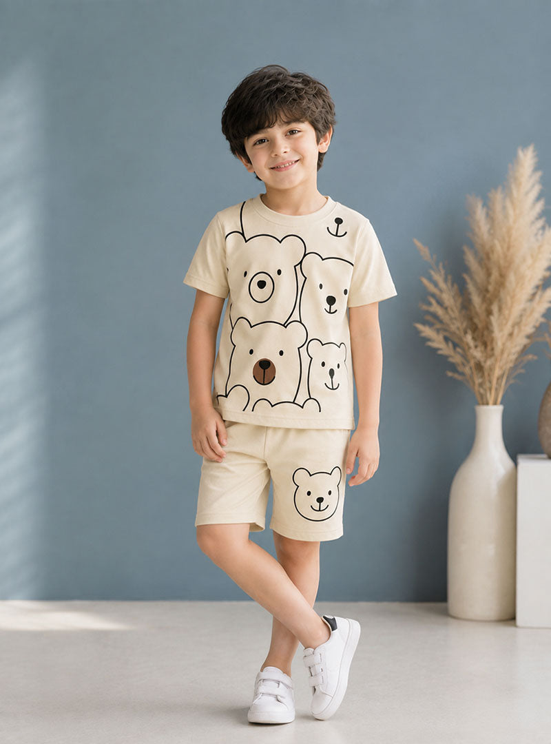 Cute Teddy Bear Kids Summer Set