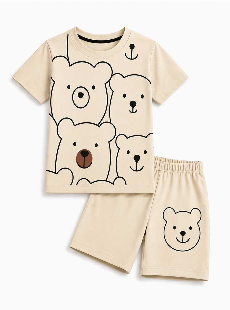 Cute Teddy Bear Kids Summer Set